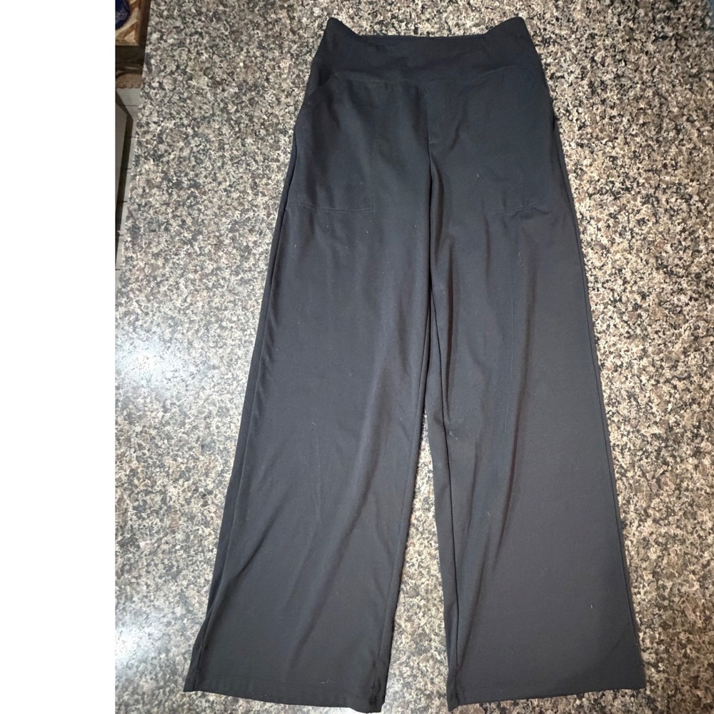 G4Free Womens Black Wide Leg Yoga Pants High Waist Athletic Trousers Pockets